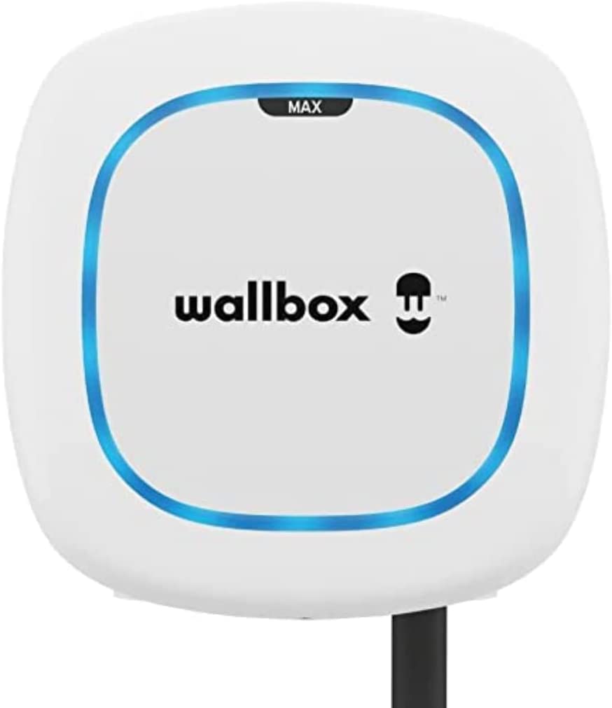 Wallbox Paquete de Carga Solar Pulsar Plus Cargador de vehículo eléctrico (7,4 kW, 5 Metros, Tipo 2, WiFi, Bluetooth, OCPP, Interior/Exterior) Blanco + Power Boost monofásico