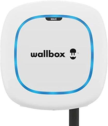 Wallbox Paquete de Carga Solar Pulsar Plus Cargador de vehículo eléctrico (7,4 kW, 5 Metros, Tipo 2, WiFi, Bluetooth, OCPP, Interior/Exterior) Blanco + Power Boost monofásico