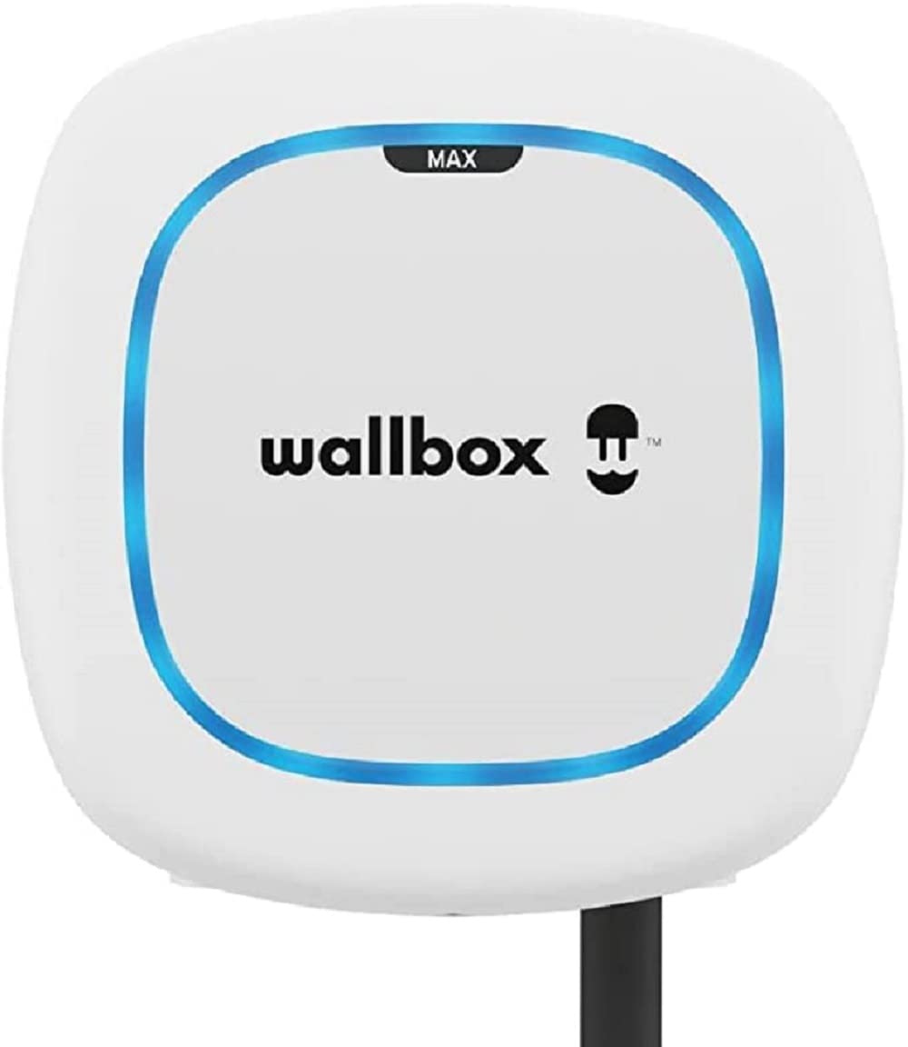 Wallbox Paquete de Carga Solar Pulsar Plus Cargador de vehículo eléctrico (7,4 kW, 5 Metros, Tipo 2, WiFi, Bluetooth, OCPP, Interior/Exterior) Blanco + Power Boost monofásico