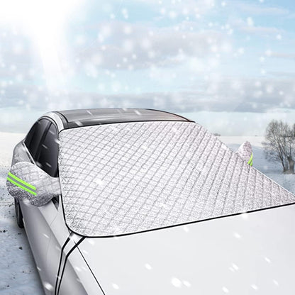 Parasol Coche Delantero, Protector de Parabrisas,Cubierta del Parabrisas Coche para Protege de Nieve, Rayos UV, 197 x 125 cm para Parabrisas se Ajusta a la Mayoría de Los Coches