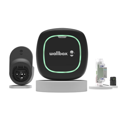 Wallbox Paquete de Carga Solar Pulsar Plus Cargador de vehículo eléctrico (7,4 kW, 5 Metros, Tipo 2, WiFi, Bluetooth, OCPP, Interior/Exterior) Blanco + Power Boost monofásico