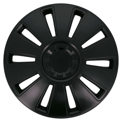 Conjunto de 4 tampões, design Illinois RC Black, acabamento preto e ABS, resistente a fortes impactos, duradouro e fiável, com anel de fixação ajustável