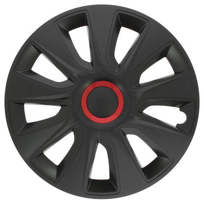 Conjunto de 4 tampões, design Illinois RC Black, acabamento preto e ABS, resistente a fortes impactos, duradouro e fiável, com anel de fixação ajustável