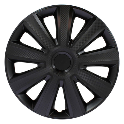 Conjunto de 4 tampões, design Illinois RC Black, acabamento preto e ABS, resistente a fortes impactos, duradouro e fiável, com anel de fixação ajustável