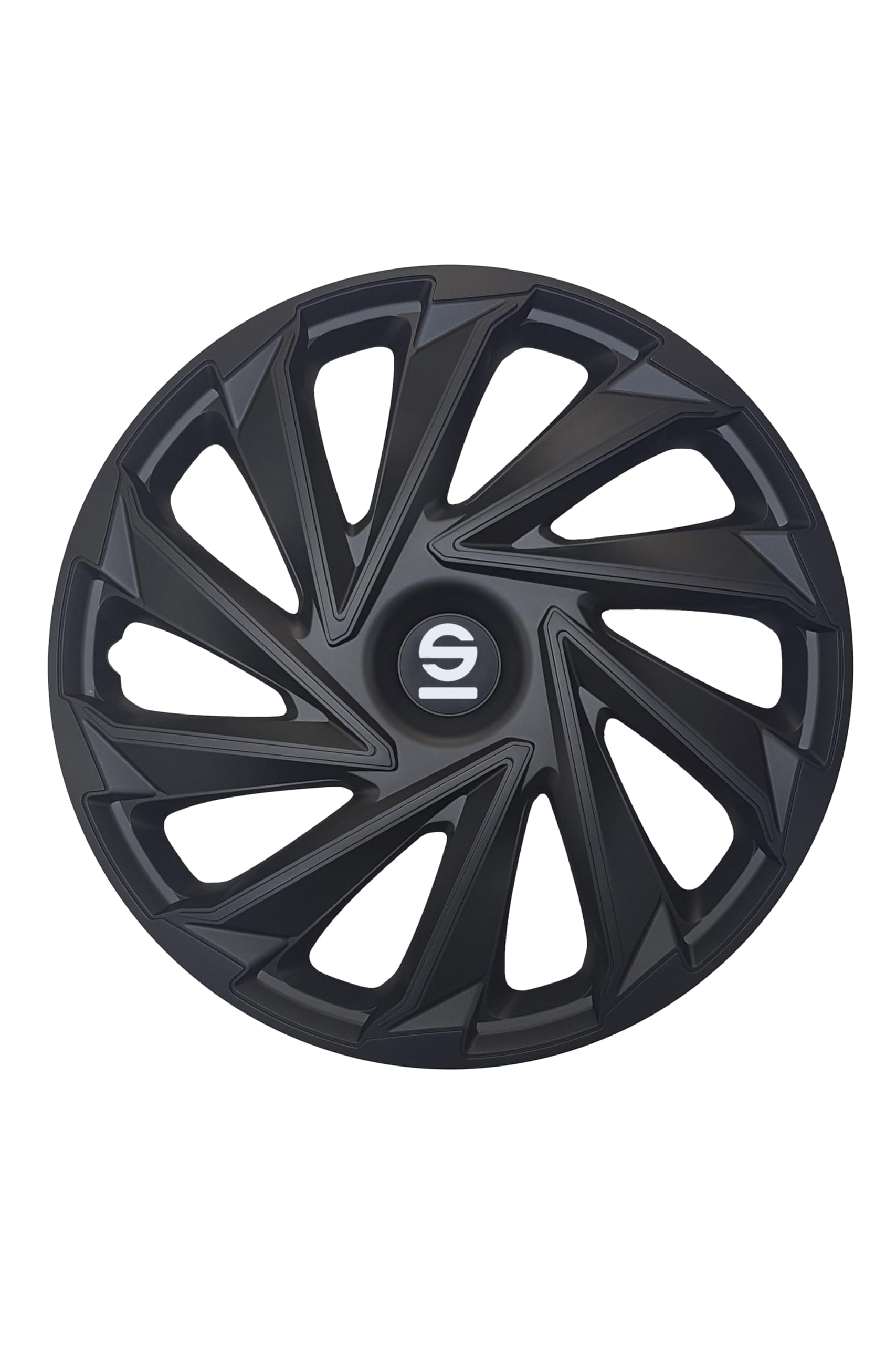 Sparco SPC1491BKSV Tapacubos Lazio, Negro/Plata, Set de 4, 14 pulgadas