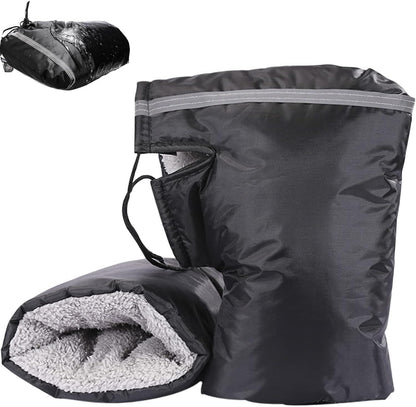 Winter Motorcycle Gloves with Reflective Bands, for Motorcycles, Scooters, Bicycles, Winter Men, Black