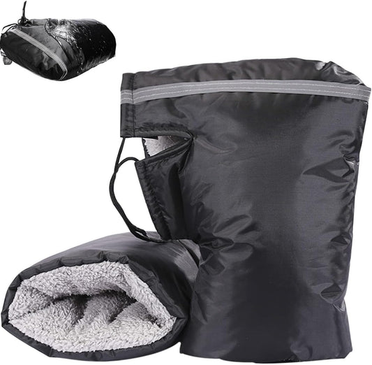 Winter Motorcycle Gloves with Reflective Bands, for Motorcycles, Scooters, Bicycles, Winter Men, Black