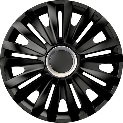 Conjunto de 4 tampões, design Illinois RC Black, acabamento preto e ABS, resistente a fortes impactos, duradouro e fiável, com anel de fixação ajustável