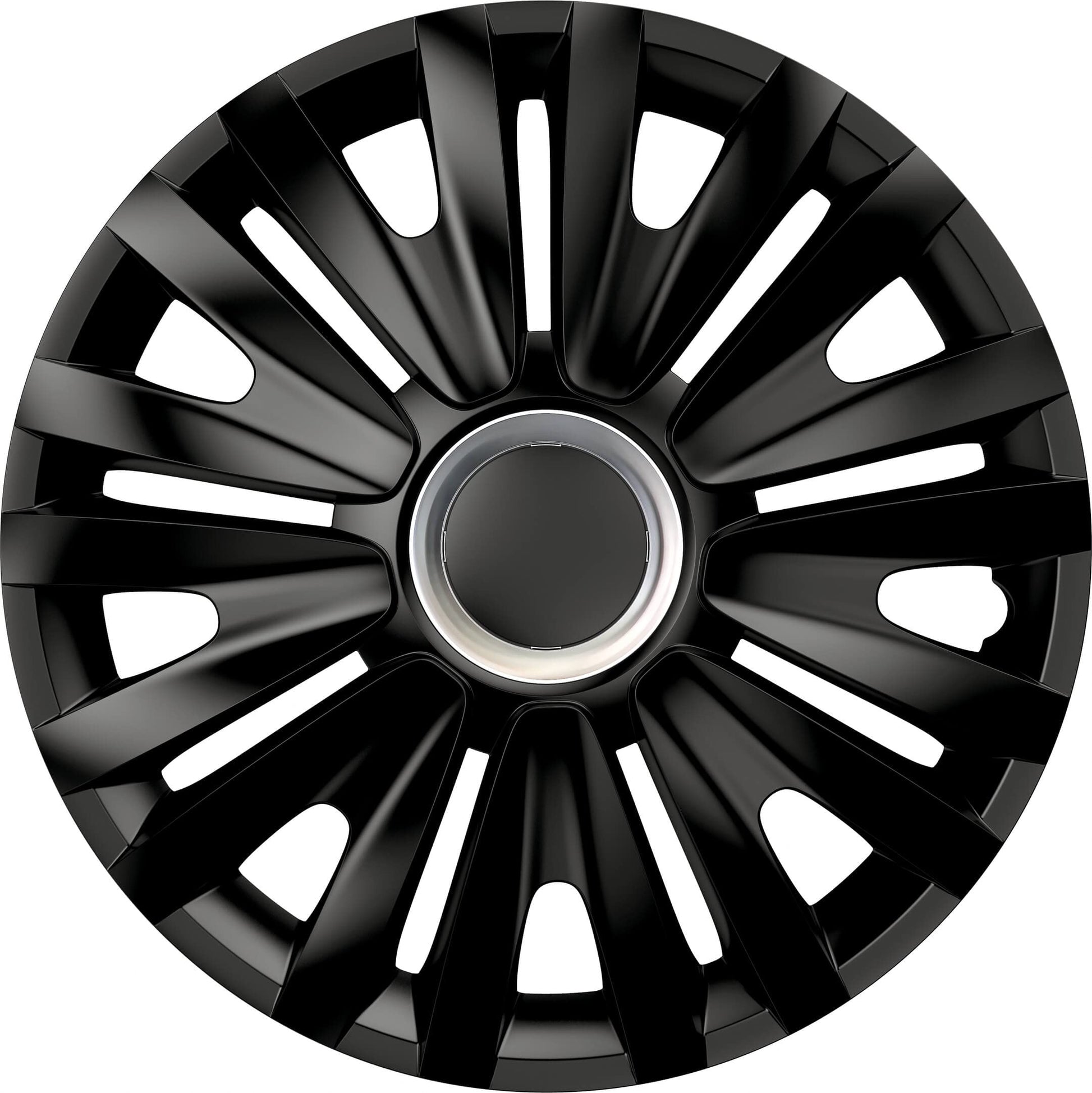 Conjunto de 4 tampões, design Illinois RC Black, acabamento preto e ABS, resistente a fortes impactos, duradouro e fiável, com anel de fixação ajustável