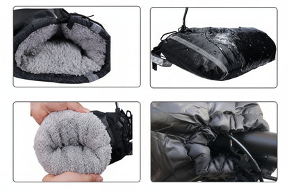 Winter Motorcycle Gloves with Reflective Bands, for Motorcycles, Scooters, Bicycles, Winter Men, Black