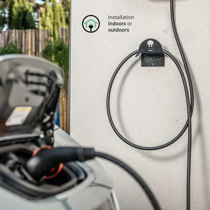 Suporte de mangueira EV Wallbox para paredes preto