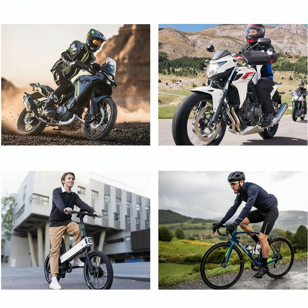 Winter Motorcycle Gloves with Reflective Bands, for Motorcycles, Scooters, Bicycles, Winter Men, Black