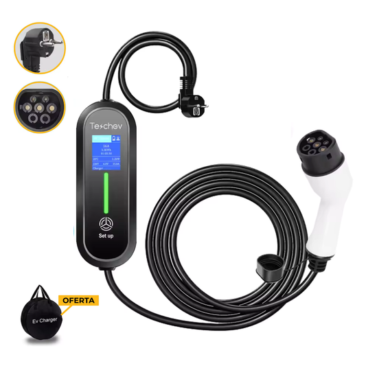 Carregador Carro Elétrico 3,5kw + cabo 3,5m + Type 2 + oferta bolsa