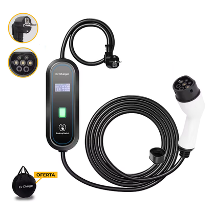 Carregador Carro Elétrico 3,5kw + cabo 3,5m + Type 2 + oferta bolsa