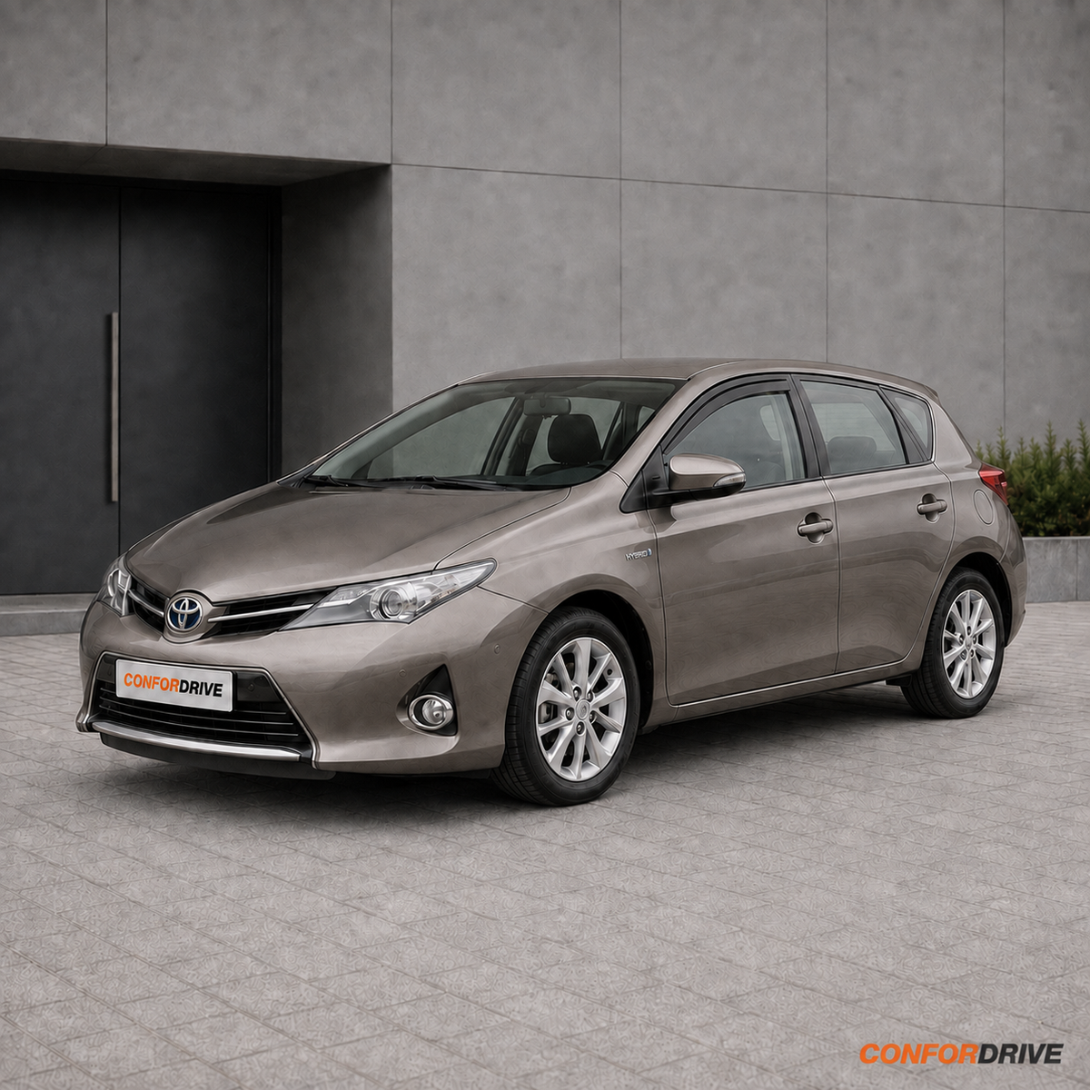 Chuventos Toyota Auris Hybrid Hatch 2013-2018 aplicados na calha dos vidros dianteiros