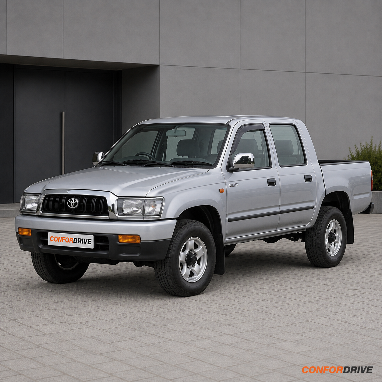 Chuventos Toyota Hilux VI Double Cab 1997-2005, aplicados nos vidros dianteiros