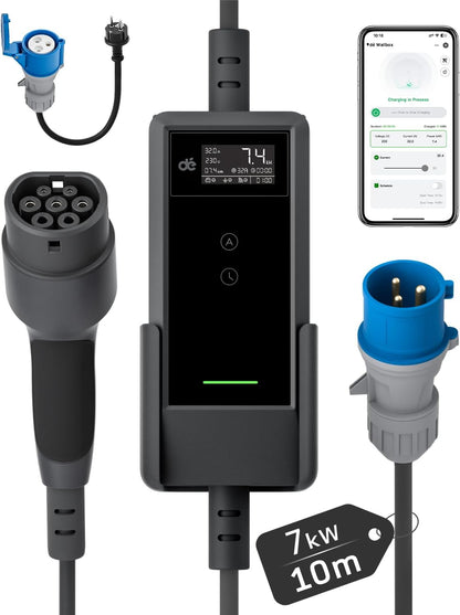 dé Tipo 2, 7,4 kW, cabo de 10 m; referência B0FFB1YXQB