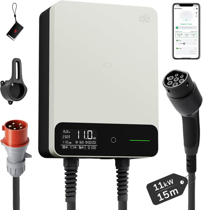 dé Tipo 2, 11 kW, cabo de 15 m, branco; referência B0FPXHBQJV