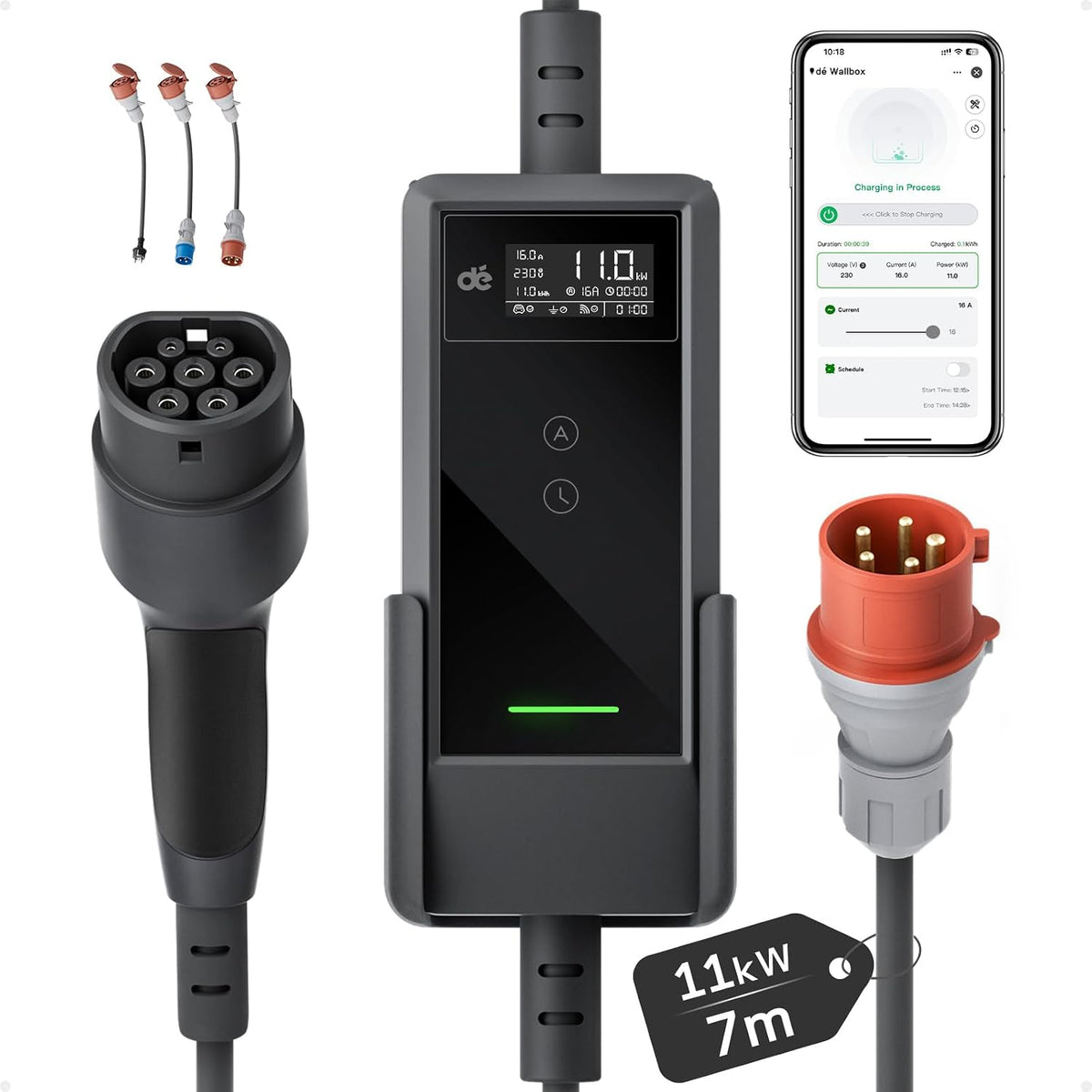 dé Tipo 2, 11 kW, cabo de 7 m; referência B0GLP9KS7Y