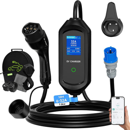 AFYEEV Tipo 2, 7,2 kW, cabo de 10 m; referência B0GYRL8QHN