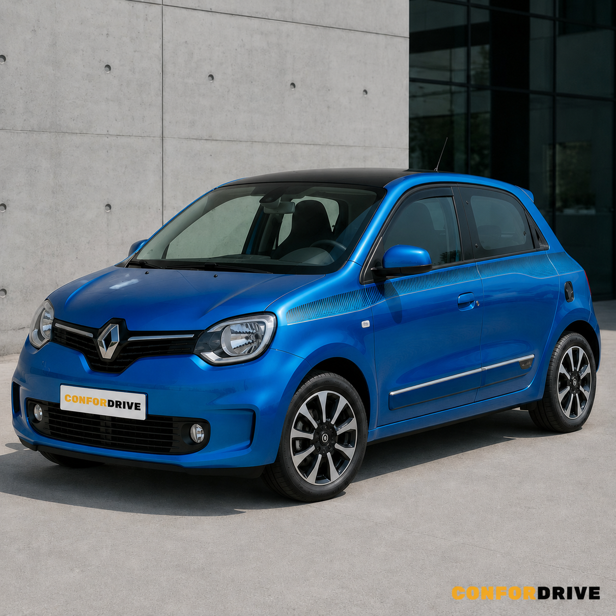 Renault Twingo III 2014 em diante com chuventos interiores dianteiros CONFORDRIVE